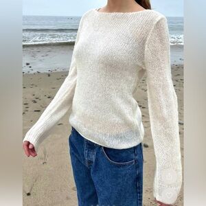 Brandy Melville White Crew Neck Sweater